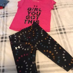 2piece baby girl underarmour. Size 24 months